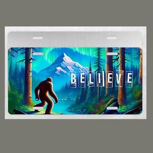 BigFoot BELIEVE Squatch Car License Plate Auto Tag 6" x 12"